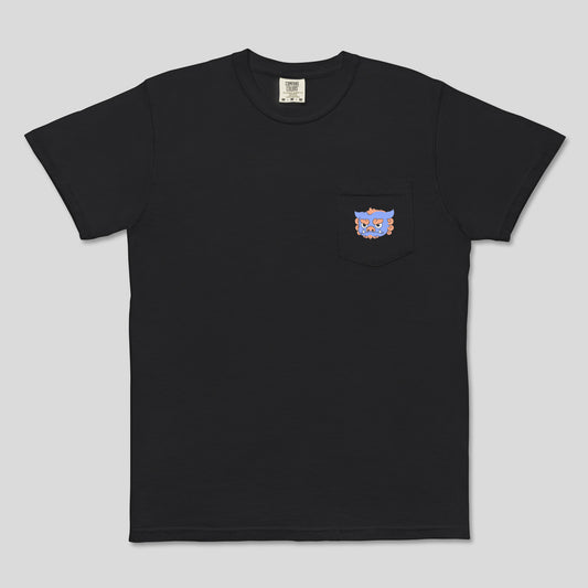 Kage blue garment-dyed pocket T-shirt, alternate product view