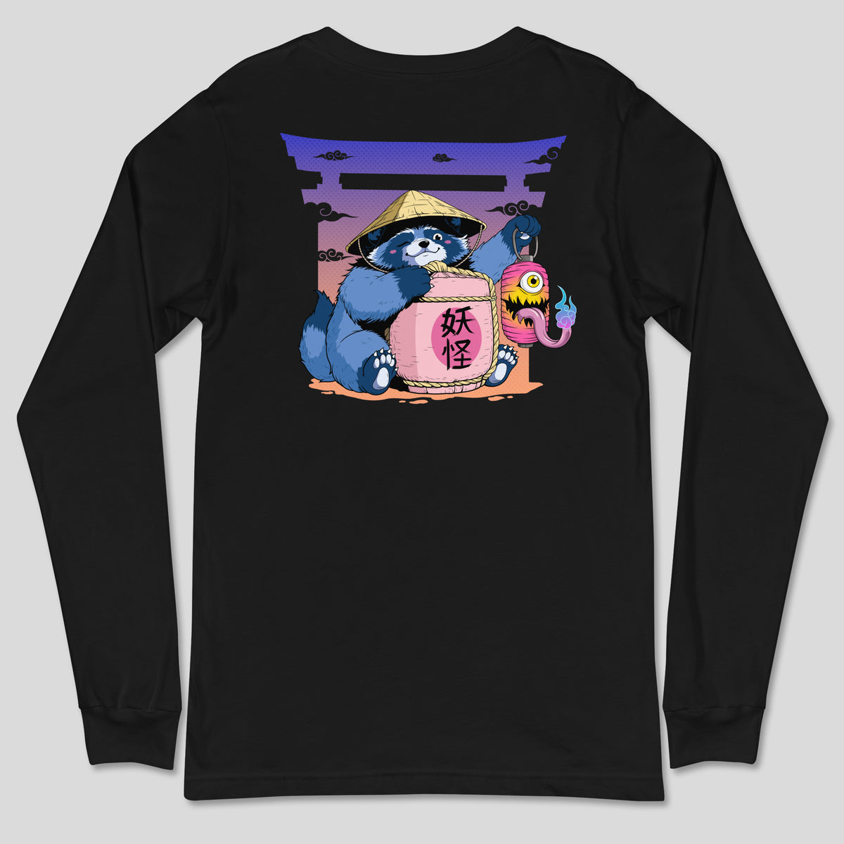 Tanuki & Chochin Obake - Unisex Long Sleeve Tee