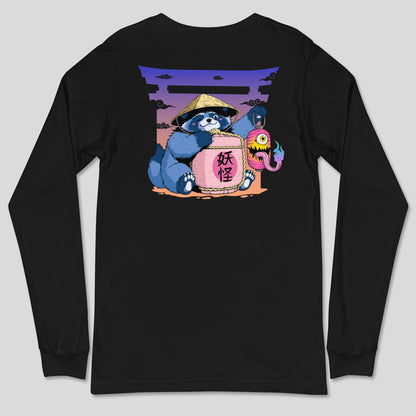Tanuki & Chochin Obake - Unisex Long Sleeve Tee