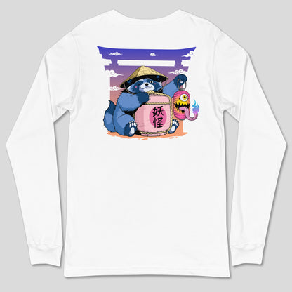 Tanuki & Chochin Obake - Unisex Long Sleeve Tee